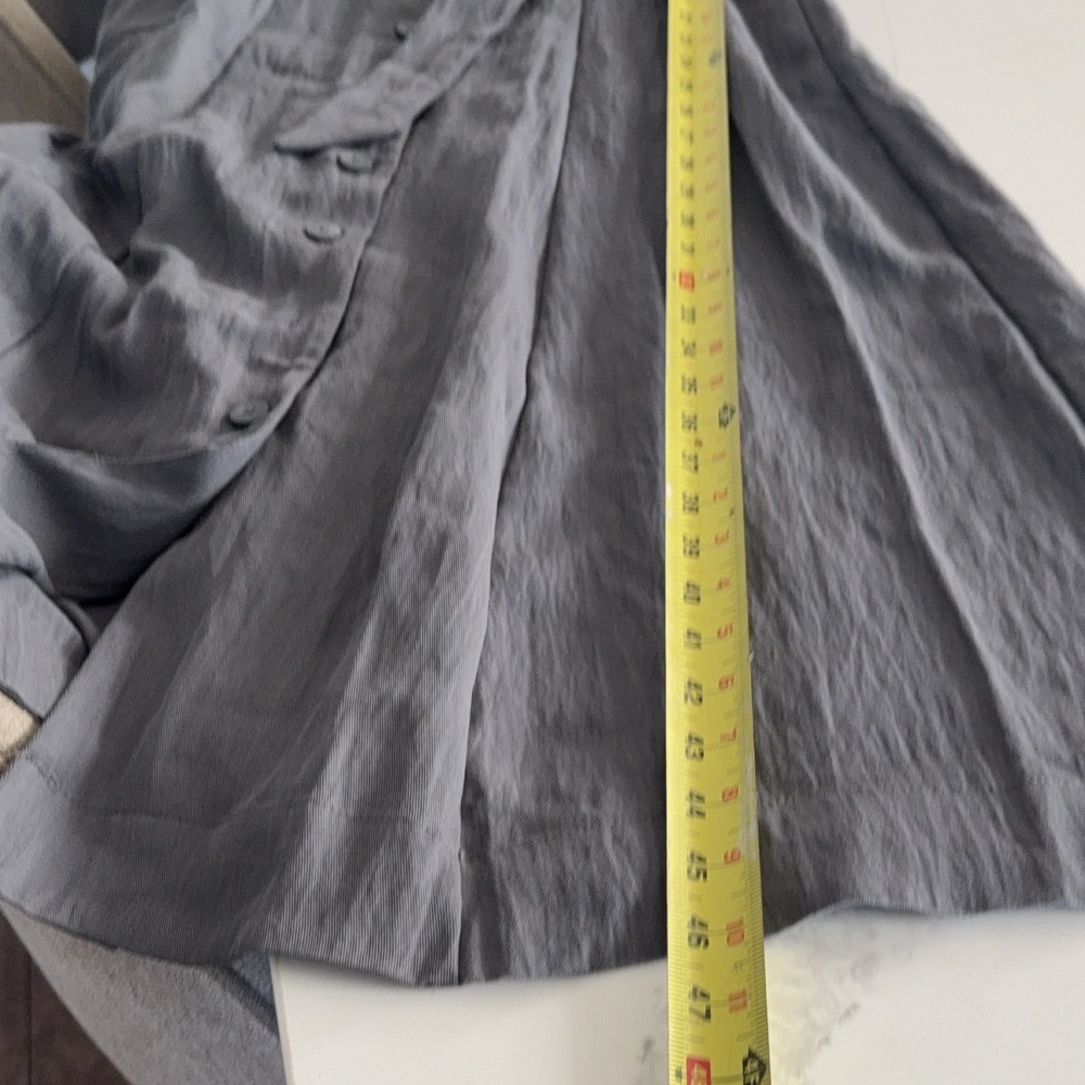 A New Day Gray Belted Button Front Midi Shirt Dress Women's Sz S - Picture 10 of 14